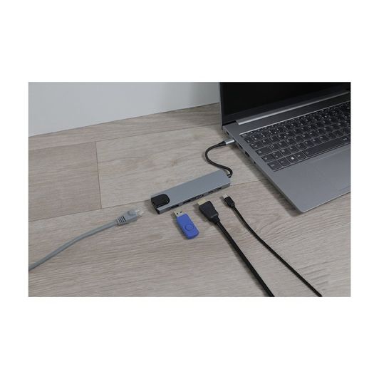 HUB USB-C Edenwood 6-en-1 avec HDMI, RJ45, USB 3.0, USB-C PD
