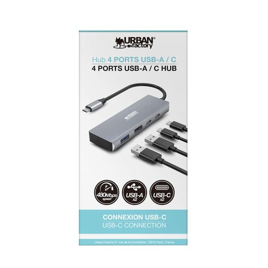 Starter pack URBAN FACTORY sacoche + souris sans fil + hub + tapis de souris + support PC