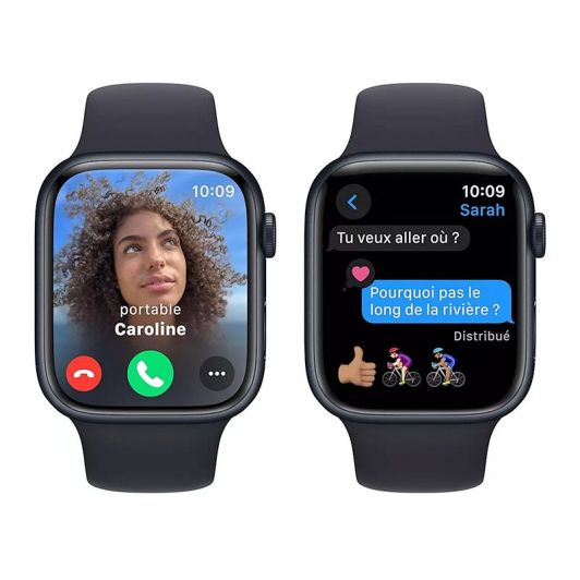 Montre connectée APPLE WATCH Serie 9 45 mm Noire reconditionnée Grade A+