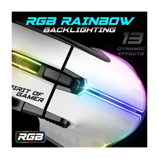 Souris gaming SPIRIT OF GAMER PRO M5  Blanche Filaire 12800Dpi