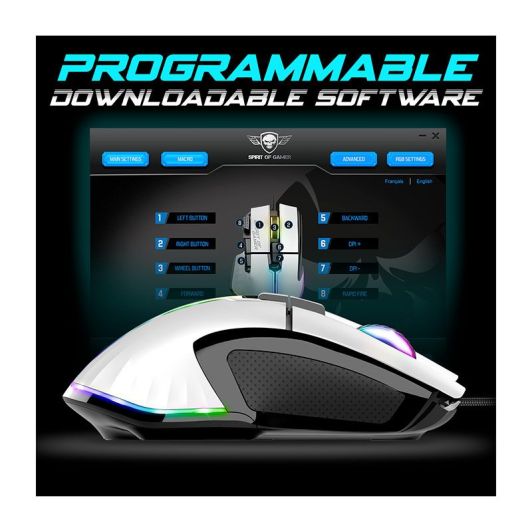 Souris gaming SPIRIT OF GAMER PRO M5  Blanche Filaire 