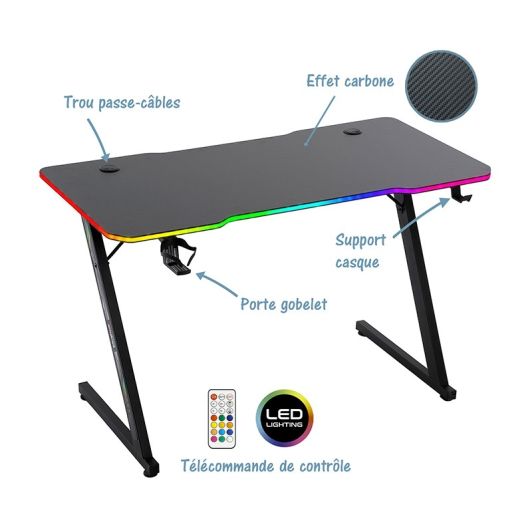Bureau AMSTRAD AMS-DESK40-LED ASTRA