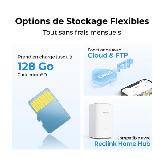 Pack caméra de surveillance REOLINK PACK B420 3MP 2K + panneau solaire