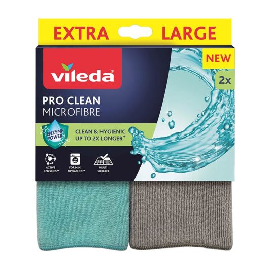 Chiffons microfibre X2 VILEDA PRO CLEAN 