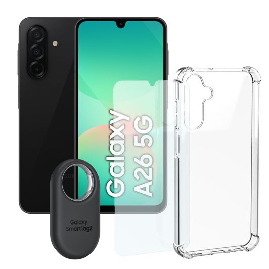 Smartphone SAMSUNG Galaxy A26 5G 128Go Noir + Coque + Verre Trempé + Tag