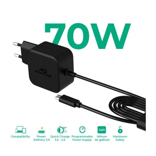 Chargeur universel ADVANCE PC USB-C 70W + 6 EMBOUTS