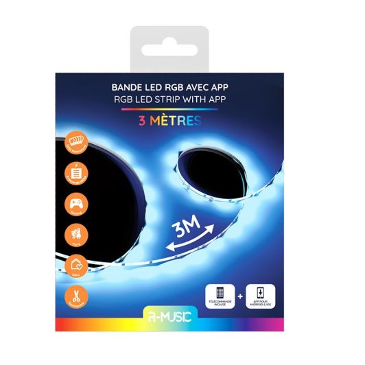 Ruban LED R-MUSIC RGB 3m connecté