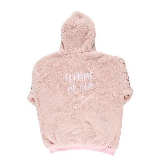 Plaid sweat capuche rose 