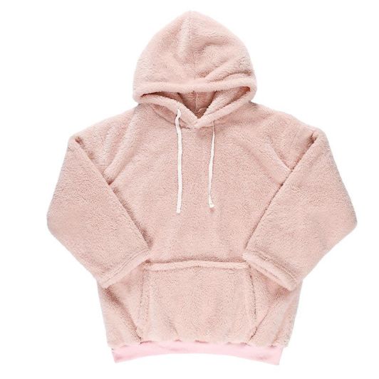 Plaid sweat capuche rose 