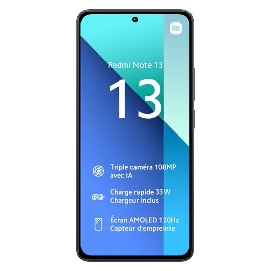 Smartphone  XIAOMI Redmi Note 13 4G 128Go Noir reconditionné Grade A+