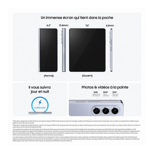  Smartphone SAMSUNG Galaxy FOLD 5 5G 256Go Noir Reconditionné Grade A+