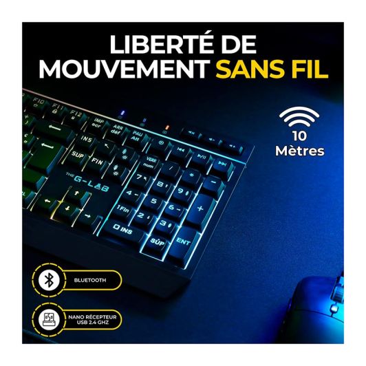 Pack gaming THE G-LAB COMBO ELECTRON 4en1 clavier et souris sans fil