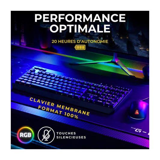 Pack gaming THE G-LAB COMBO ELECTRON 4en1 clavier et souris sans fil
