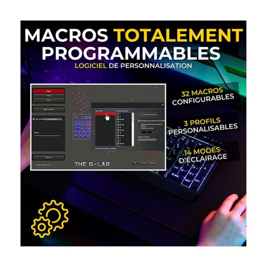 Pack gaming THE G-LAB COMBO ELECTRON 4en1 clavier et souris sans fil