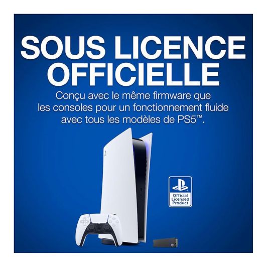 Disque dur SSD interne SEAGATE PS5 1TO M.2 NVMe 1,4 PCIe jusqu'à 7 300 Mo/s avec dissipateur de Chaleur