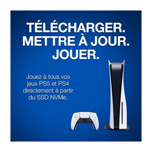 Disque dur SSD interne SEAGATE PS5 1TO M.2 NVMe 1,4 PCIe jusqu'à 7 300 Mo/s avec dissipateur de Chaleur