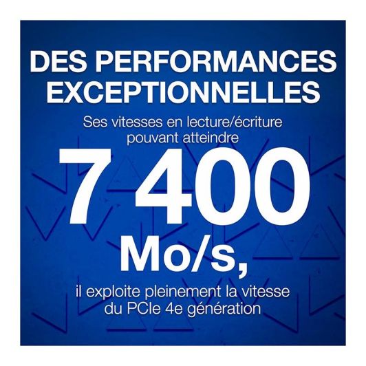 Disque dur SSD interne SEAGATE PS5 1TO M.2 NVMe 1,4 PCIe jusqu'à 7 300 Mo/s avec dissipateur de Chaleur