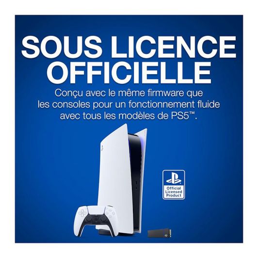 Disque dur SSD interne SEAGATE PS5 2TO M.2 NVMe 1,4 PCIe jusqu'à 7 300 Mo/s avec dissipateur de Chaleur