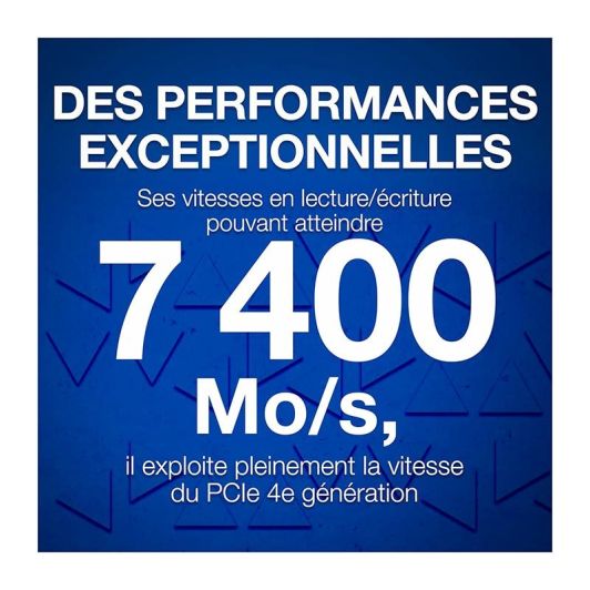 Disque dur SSD interne SEAGATE PS5 2TO M.2 NVMe 1,4 PCIe jusqu'à 7 300 Mo/s avec dissipateur de Chaleur