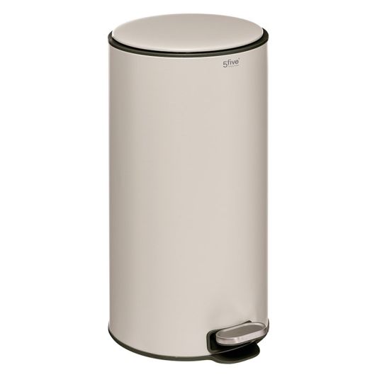 Poubelle 30L pédale métal coloris écru
