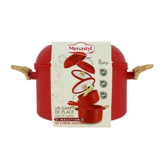 Batterie MENASTYL SUPERBALL 8 pièces rouge