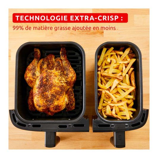 Friteuse sans huile MOULINEX double bac 10,5L - EZ942AF0