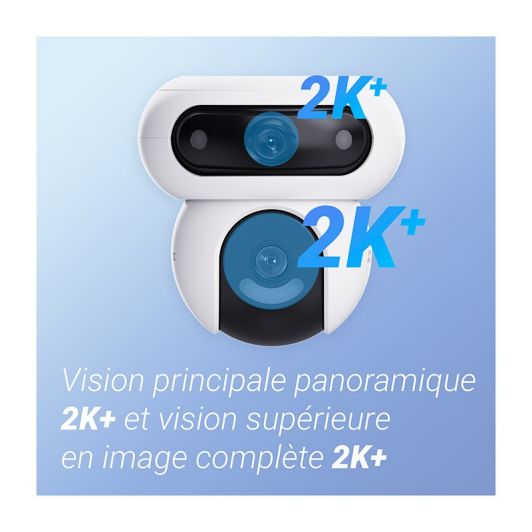 Pack caméra de sécurité EZVIZ HB90 4MP 2K+ avec panneau solaire et carte MSD 64Go