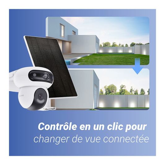 Pack caméra de sécurité EZVIZ HB90 4MP 2K+ avec panneau solaire et carte MSD 64Go