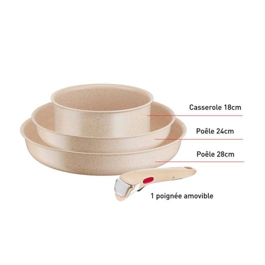 Batterie TEFAL Ingenio Delight 8 pièces crème