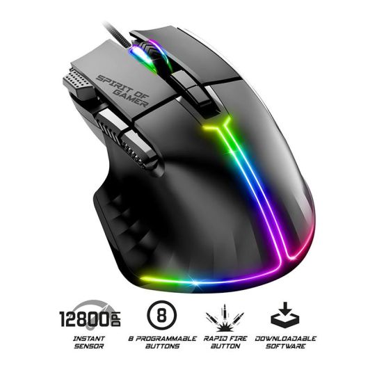 Souris gaming SPIRIT OF GAMER PRO M5 noire Filaire 12800Dpi
