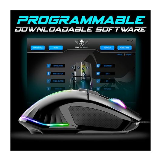 Souris gaming SPIRIT OF GAMER PRO M5 noire Filaire 12800Dpi