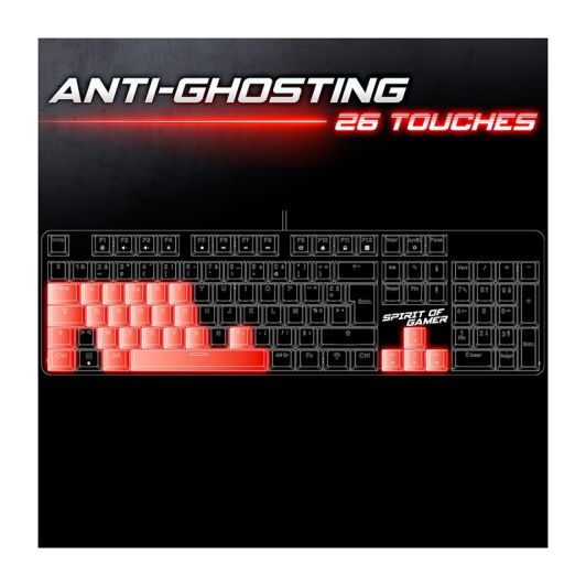 Clavier mécanique SPIRIT OF GAMER XPERT-K250 – Switchs rouges, RGB, anti-ghosting 26KRO, hot-swappable