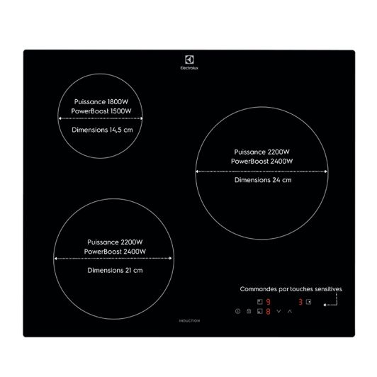 Plaque de cuisson induction ELECTROLUX GIB60320CK