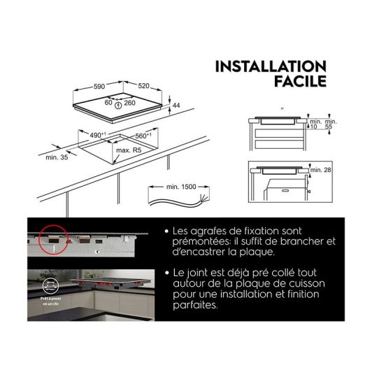 Plaque de cuisson induction ELECTROLUX GIB60320CK
