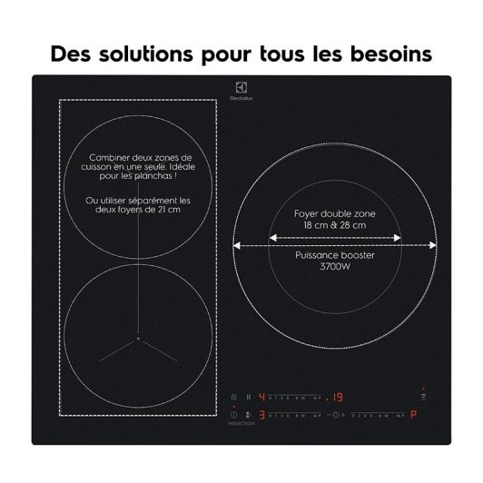 Plaque de cuisson induction ELECTROLUX EIV63346CT Saphir Mat SE