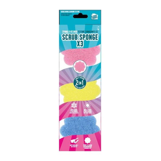 Eponges SCRUB fleur x3