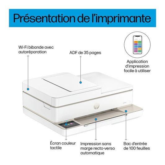 Imprimante HP ENVY 6532e multifonction Instant Ink 6 mois gratuits