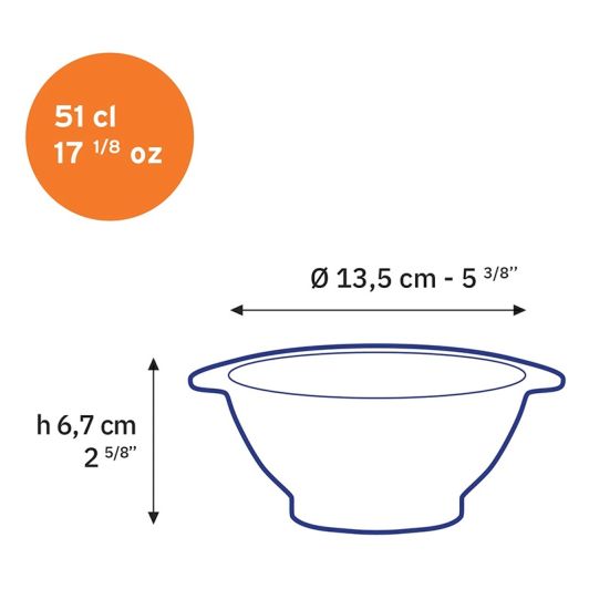 Bol DURALEX à oreilles Lys saphir 51cl