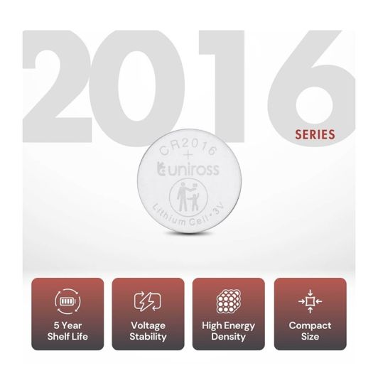 Lot de 4 piles UNIROSS CR2016