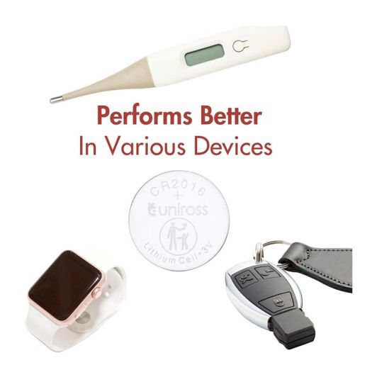 Lot de 4 piles UNIROSS CR2016