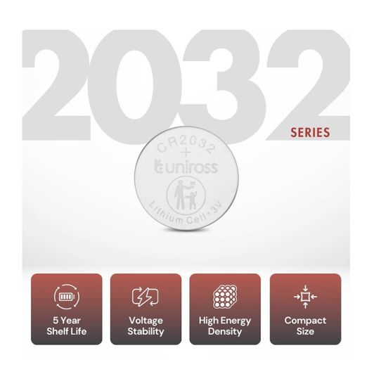 Lot de 4 piles UNIROSS CR2032
