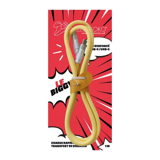 Câble YELLO KOKO 65W USB-C/USB-C 1M Jaune