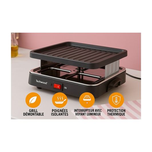 Raclette TECHWOOD 4 personnes + grill TRA-46