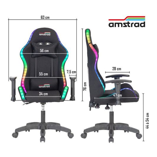 Fauteuil Gaming AMSTRAD AMS LED Fusion
