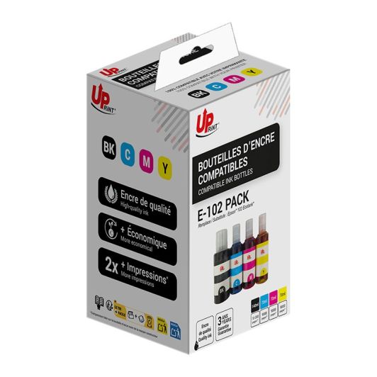Cartouche compatible UPprint Epson EcoTank 102 - Pack de 4 - magenta, cyan, noir, jaune 