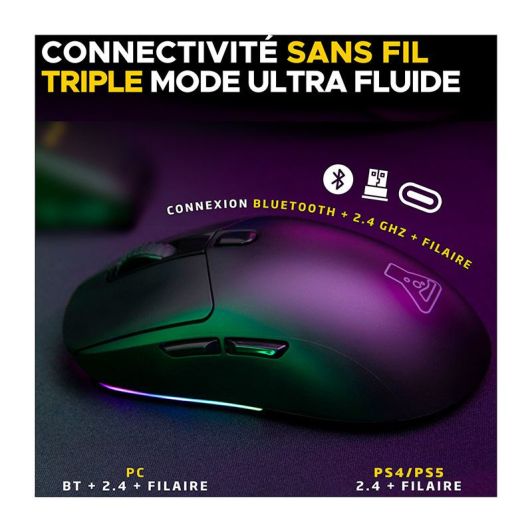 Souris gaming THE G-LAB KULT TITANIUM 
