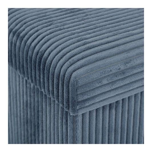 Pouf pliable 38Xx38cm velours bleu