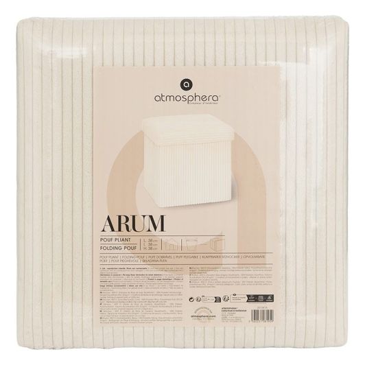 Pouf pliable 38x38xm velours écru