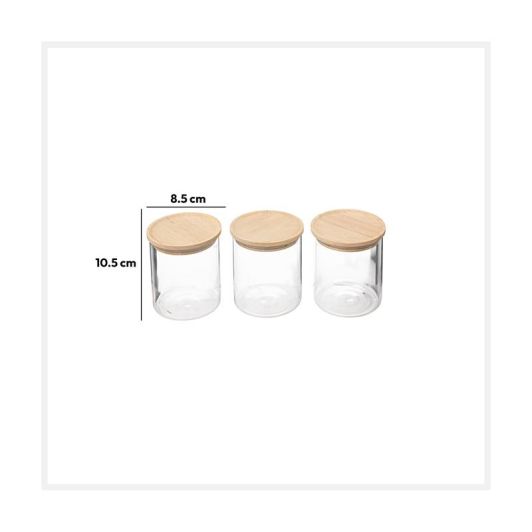 Set de 3 bocaux verre 350ml