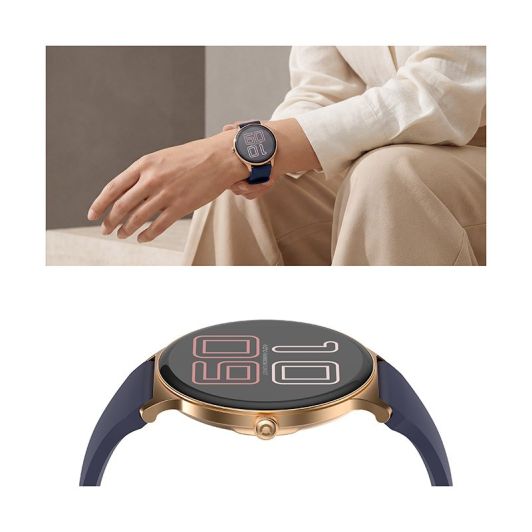 Montre connectée ECHO Rainbow Sunset bleu - Or rose - 2 bracelets